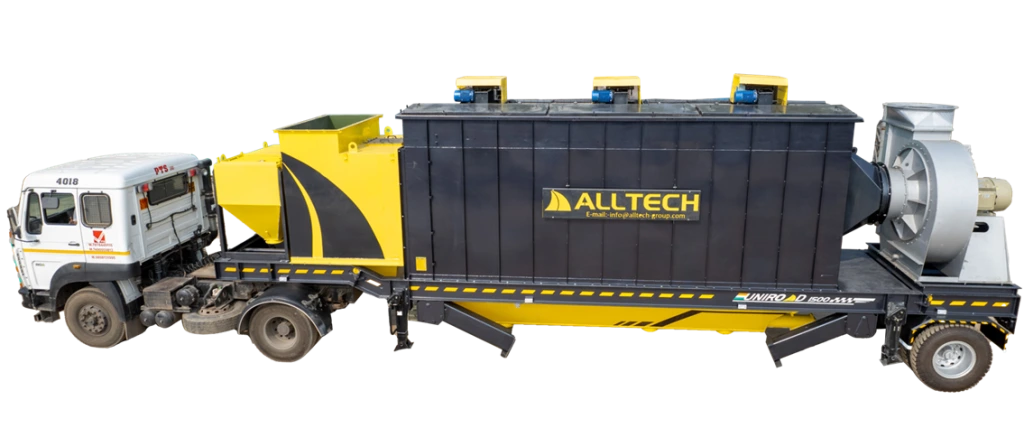 Portable bag house unit in asphalt plant