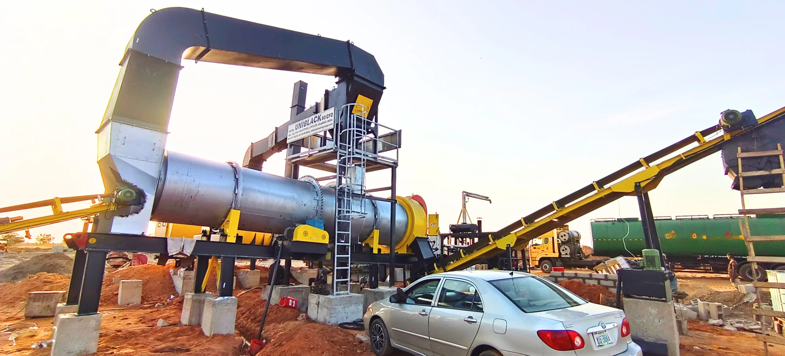 counter flow drum mix plant oprating